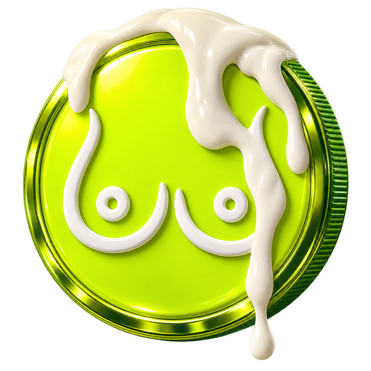Lime LIQUITITTY coin covered in thick creamy yogurt